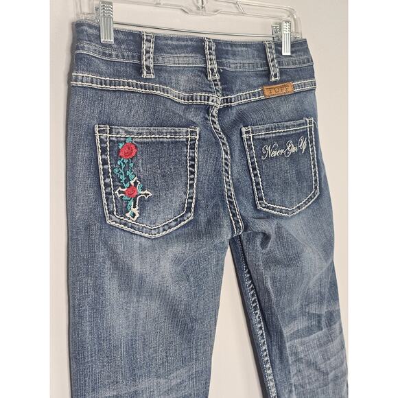 Cowgirl Tuff Vintage Cross Western Embroidered Jeans 27 - Picture 4 of 16